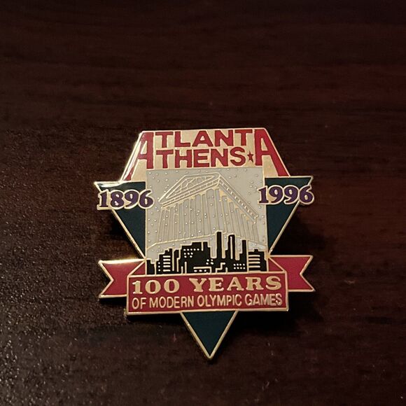 1996 Atlanta Athens Olympics‎ 100 Years Of Modern Olympic Games Lapel Hat Pin - Picture 1 of 3